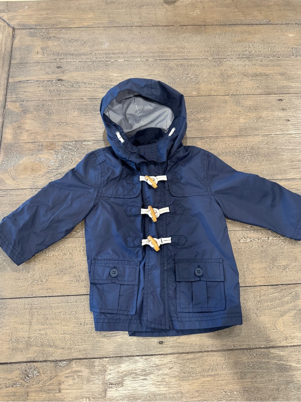 Mayoral Navy Hooded Toggle Raincoat